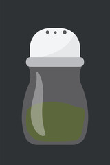 Green seasoning container & bottle, kitchen vector