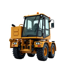 Fototapeta premium Tower crane operator cab with panoramic glass isolated on an empty plain background