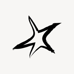 Abstract star doodle, collage element vector
