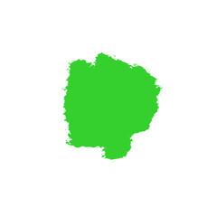 Klecks mit grüner Farbe auf weissem Hintergrund