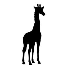 Black Giraffe Silhouette Animal Icon