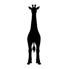Black Giraffe Silhouette Animal Icon