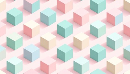 Obraz premium Isometric Cube Grid Seamless Pattern with Soft Shadows