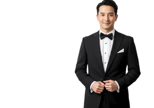 Portrait of a Smiling Man in a Tuxedo - Powered by Adobe