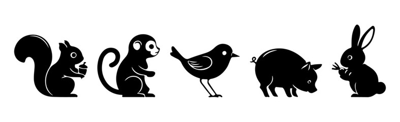 Abstract figure in a minimalistic black silhouette style vector design silhouette