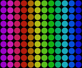 Gradient Hintergrund - Bunte Punkte in Regenbogen Farben auf schwarz