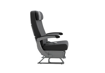 Monochrome Profile View of an Airplane Seat