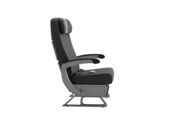 Monochrome Profile View of an Airplane Seat