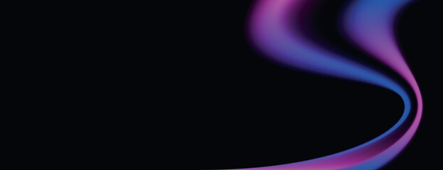 A black background with a smooth, flowing gradient of pink and blue. The background features a sleek, modern style with vibrant pink and blue hues. Minimal abstract wavy gradient vector background