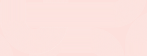 Abstract background with soft pink background, featuring curved line patterns. The pink color adds a gentle, modern texture to the background. Geometric pattern background vector. Pink background.
