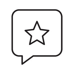 Obraz premium Star rating icon in a speech bubble for customer feedback and review concept Product or service quality evaluation symbol for positive testimony