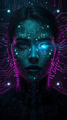 futuristic cyber woman