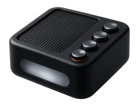 A spooky sound effects machine that plays eerie noises, perfect for setting the mood on the patio of a private residence during Halloween festivities.