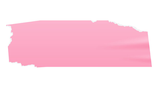 Soft pink torn tape sticker element. Scrapbooking vector shape with wrinkled effect for collage, editable planner labels. Retro sticky note in transparent background.