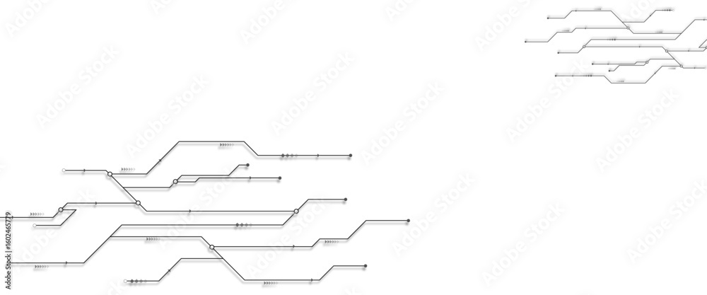 Wall mural abstract digital technology futuristic internet network speed connection white and black background.