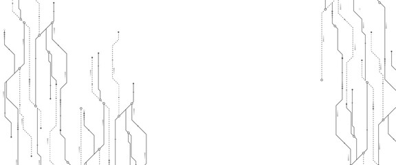 Vectors White Abstract geometric dots and lines connection circuit concept. Hi tech digital connect, communication, High technology concept.