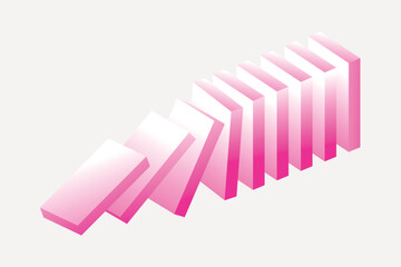 Pink gradient domino effect illustration vector
