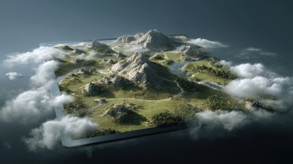 Immersive open world gaming terrain on a smart tv display