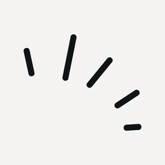Minimalist black lines radiating on a white, element vector