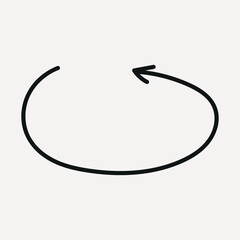Minimalist black curved arrow on a light, element vector