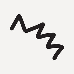 Minimalist zigzag line in bold black on a light, element vector