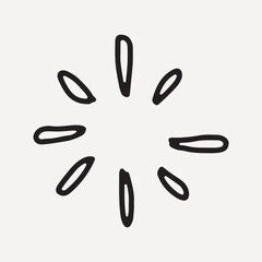 Minimalist black radial design on a light, element vector