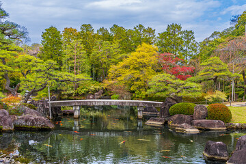 Naklejka premium Spring at Koko-en garden, Himeji, Japan, South East Asia