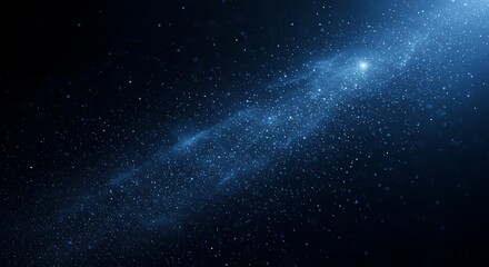 Abstract Blue Sparkling Cosmic Dust and Starfield Background