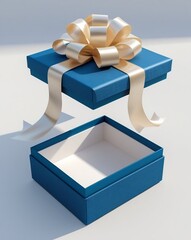 blue gift box with ribbon