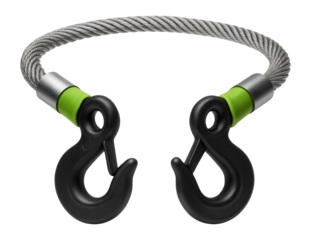 Steel tow cable with reinforced hooks for vehicle recovery