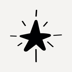 Minimalist star with radiating lines vector