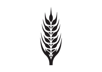 Agriculture wheat ear silhouette vector illustration