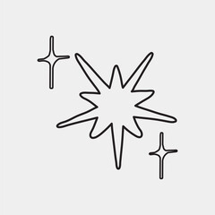 Minimalist starburst line art vector