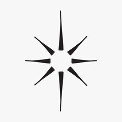 Minimalist black starburst symbol vector