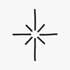 Minimalist black starburst design vector