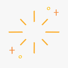Minimalist yellow sunburst design vector