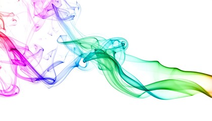 Colorful smoke abstract design on white background