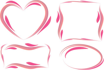 pink art decorative lines colorful outlined frames shapes collection