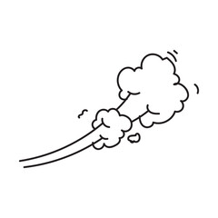 Cartoon Wind Cloud Vector – Comic Style Gust of Air or Blast Effect