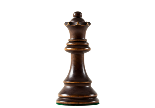 Dark Wooden Chess Queen Piece