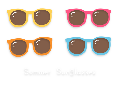 夏っぽいカラーのサングラスセット - Powered by Adobe