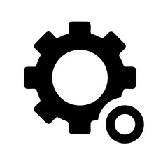 Black settings icon. Cogwheel symbol. Gear wheel vector linear icon for use in any purpose.