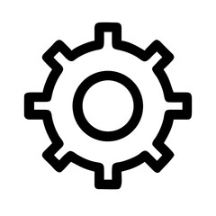 Black settings icon. Cogwheel symbol. Gear wheel vector linear icon for use in any purpose.