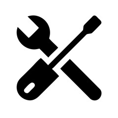 wrench and screwdriver. repair and service icon isolated on white background. vector Illustration. 