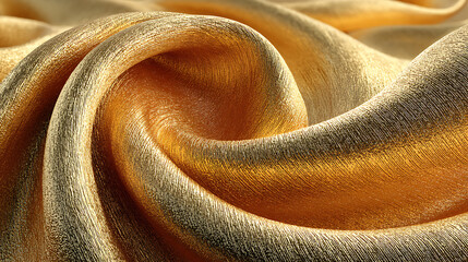 Elegant golden silk fabric with luxurious texture and shine