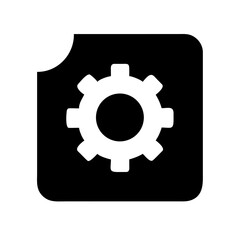 Black settings icon. Cogwheel symbol. Gear wheel vector linear icon for use in any purpose.
