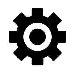 Black settings icon. Cogwheel symbol. Gear wheel vector linear icon for use in any purpose.