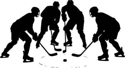 Fototapeta premium Ice Hockey Players Silhouette bundle