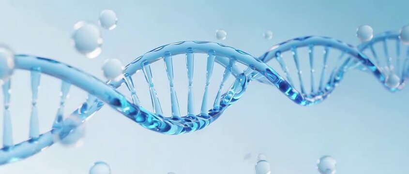 Three-dimensional rendering model of double helix structure of DNA molecules