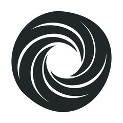 Naklejka premium Abstract black spiral logo design on white background with swirling pattern